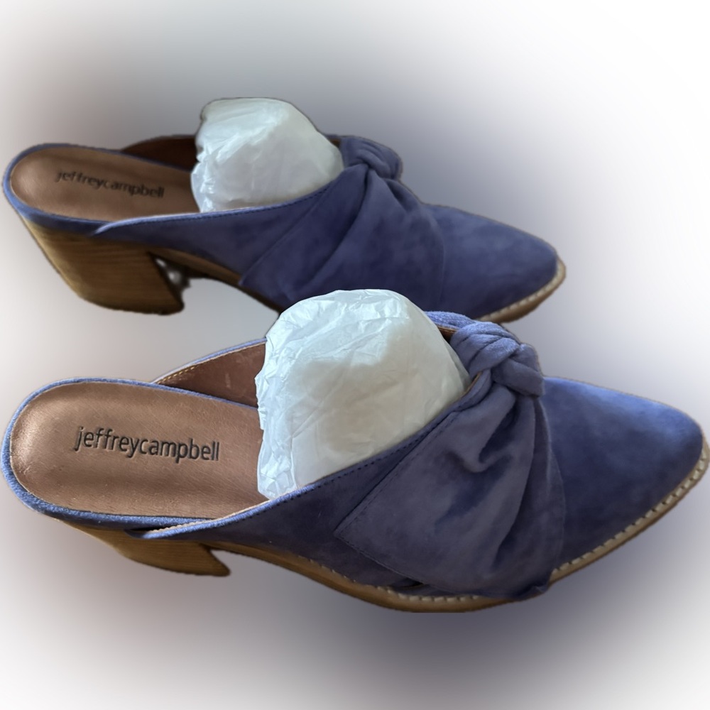 Jeffrey Campbell Purple Suede Knotted Mule Clogs